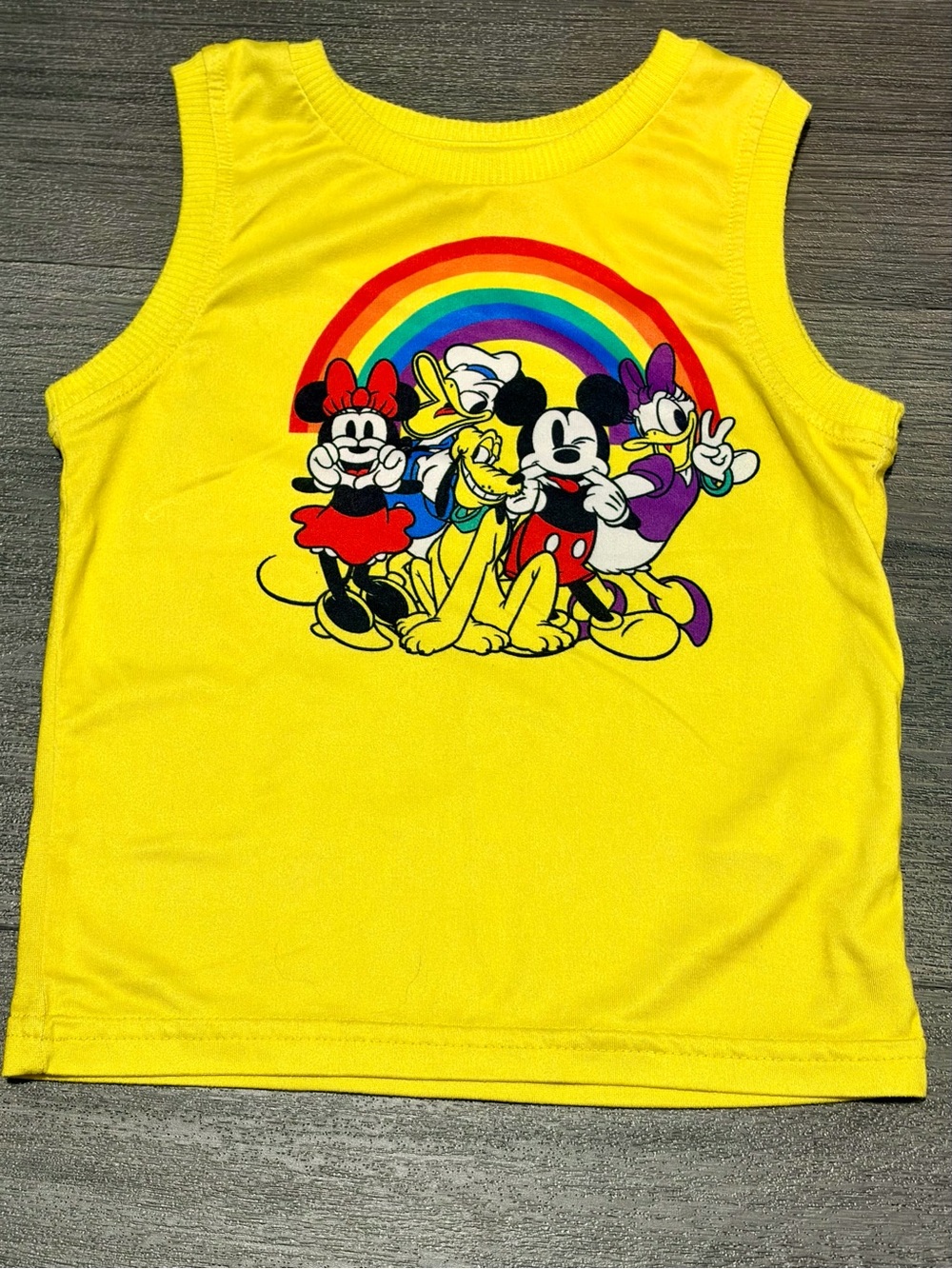 Disney PRIDE Collection Unisex Size 2T Mickey Mouse & Friends Yellow Tank Top